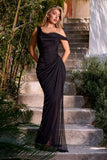 OFF SHOULDER MESH CORSET GOWN