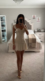 MARICA BEIGE SATIN CORSET MINI DRESS