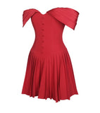 NARELLE CRIMSON OFF SHOULDER SWEETHEART MINI DRESS