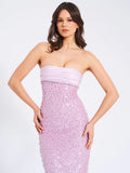 lainey purple satin sequin pearls beaded maxi dress Lainey Purple Satin Sequin Pearls Beaded Maxi Dress XXS / 0