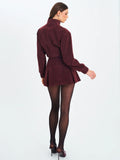 Faryn Mahogany Vegan Suede A-line Mini Skirt