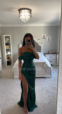 EMERALD SATIN GOWN