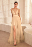A LINE TULLE V NECK DRESS