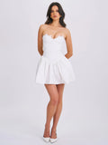MINI ABITO BUSTIER IN PIZZO BIANCO SASHA 