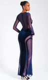 ROBE LONGUE EN VELOURS BLEU MARINE SHANNON