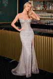 EMBELLISHED CRYSTAL POINT GOWN