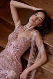 FITTED FRINGE DRESS WITH EMBELLISHED DETAILS - PREORDER