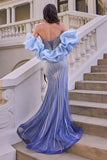 SEQUIN REMOVABLE SLEEVE GOWN