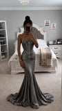 STRAPLESS FITTED SATIN MERMAID GOWN - PREORDER