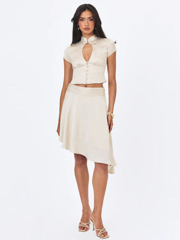 Quanisha Yellow Chiffon Dress With Scarf – SHOP DDMINE