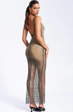 ROBE LONGUE EN MAILLE À STRASS QUAY 