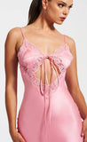 ROBE MAXI EN DENTELLE ROSE SAUMON ZINA