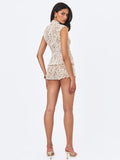 Rosanne Cream Cotton Crochet Shorts