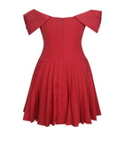 NARELLE CRIMSON OFF SHOULDER SWEETHEART MINI DRESS