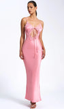 ROBE MAXI EN DENTELLE ROSE SAUMON ZINA