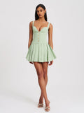 TALA PISTACHIO SLEEVELESS PLEAT MINI DRESS