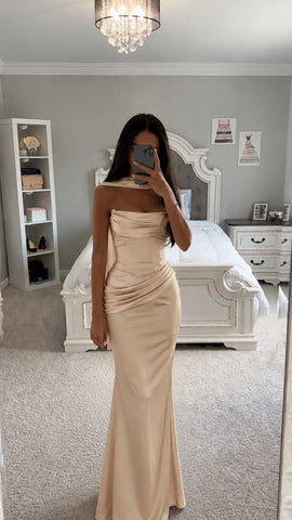 TWO PIECE FITTED STRAPLESS GOWN