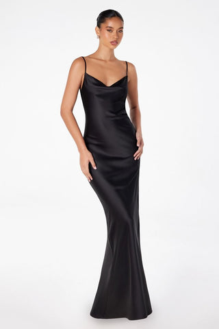 SATIN LOW BACK GOWN