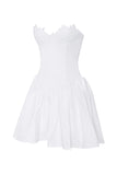 MINI ABITO BUSTIER IN PIZZO BIANCO SASHA 