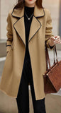 two tone belted jacket
