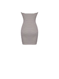 Tommie Ivory & Burgundy Lyocell Jersey Tie Strap Mini Dress