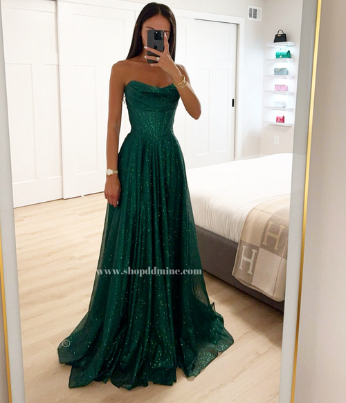 green emerald velvet dress Emerald Green Prom Dresses Long Sleeves Green Ball Gown Prom Dress SA1682