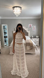Boho Halter Crop Top and Maxi Skirt Set