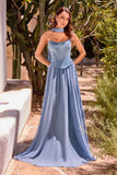 CORSET A LINE SCARF GOWN