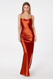SATIN LOW BACK GOWN