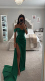 ROBE EN SATIN ÉMERAUDE CHÉRIE