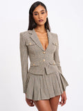 OAKLEY Brown plaid preppy style blazer jacket