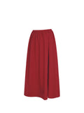 Ursel Crimson Gathered A-Line Midi Skirt