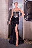 SHEER CORSET BODICE GOWN
