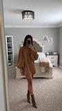 Corduroy Lantern Sleeve Mini Dress