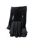 Magnolia Black Off-shoulder Layered Mini Dress