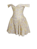 OANA FLORAL PRINT COLLARED OFF SHOULDER MINI DRESS