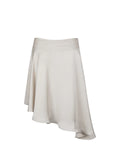 Galina Ivory Satin Asymmetrical Midi Skirt