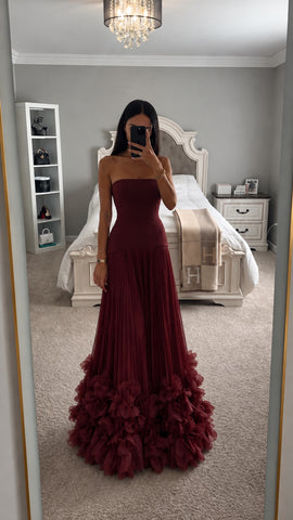 Floral Hem Evening Maxi Dress