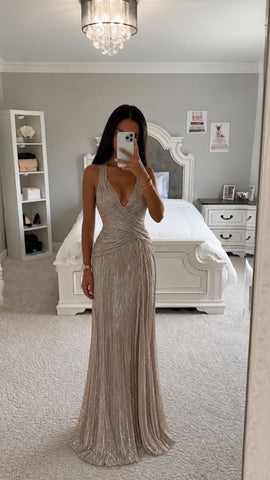 METALLIC LONG GOWN
