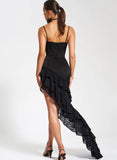 ZAHRA BLACK LACE SATIN CORSET DRESS
