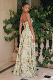 A LINE FLORAL SCARF GOWN
