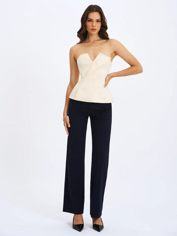 Yanin Navy Low-rise Straight Leg Pants