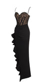 ROBE LONGUE CORSET EN DENTELLE NOIRE JULIA