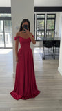 STRAPLESS SATIN A LINE GOWN