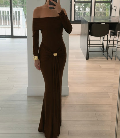 stretchy off shoulder dress Prom Dress Plus Size Gown