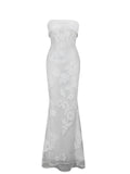 Raphaela White Floral Strapless Mermaid Wedding Dress