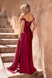 FITTED OFF SHOULDER DRAPED GOWN