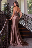 STRAPLESS FITTED SATIN MERMAID GOWN - PREORDER