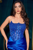 MESH CORSET EMBELLISHED GOWN