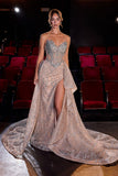 FITTED CRYSTAL DRESS WITH OVERSKIRT - PREORDER